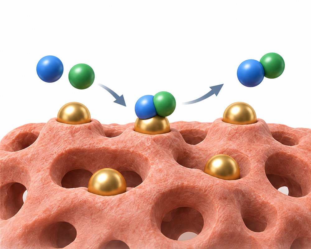 Catalysis: reactants meeting active sites on a porous surface